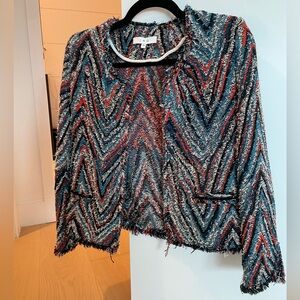 Iro Tweed Knit Blazer Size 34 / XS Red White and Blue Fabric